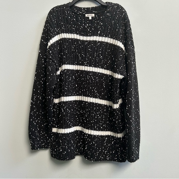 Talbots Sweaters - NWOT Talbots Black White Textured Chunky Knit Oversized Sweater, Size XXL Women